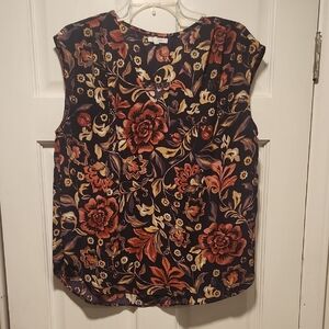Maurices Black and Red Floral Blouse